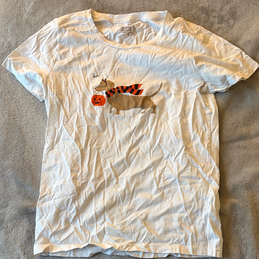 J. Crew White Halloween Dog Tee